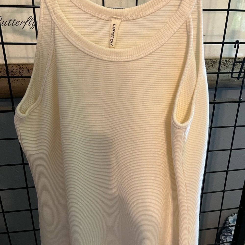 Langston Cream Ribbed Women's Tank Top